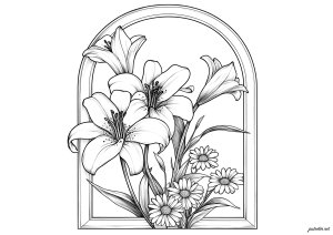 芸術的な設定における花の優雅さ