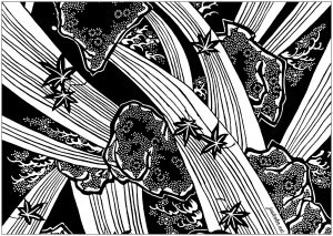 無料でダウンロードできるシンプルな日本のぬりえイラスト