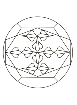 無料ダウンロード用の子ども向けシンプルな- Mandalas (Kids)のぬりえイラスト