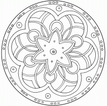 無料で印刷して塗れる- Mandalas (Kids)のぬりえイラスト