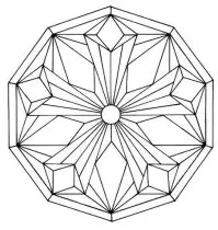 無料ダウンロード用の子ども向けシンプルな- Mandalas (Kids)のぬりえイラスト