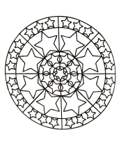 無料で印刷して塗れる- Mandalas (Kids)のぬりえイラスト