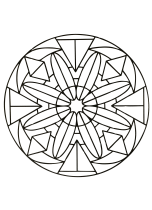 印刷して塗れるシンプルな- Mandalas (Kids)のぬりえイラスト