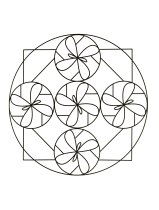 無料で印刷して塗れる- Mandalas (Kids)のぬりえイラスト