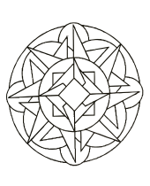 無料で印刷して塗れる- Mandalas (Kids)のぬりえイラスト