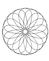 無料で印刷して塗れる- Mandalas (Kids)のぬりえイラスト