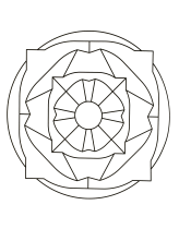 無料でダウンロードできる- Mandalas (Kids)のぬりえイラスト