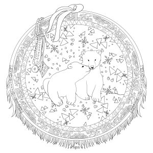マンダラの子ども向けぬりえイラスト