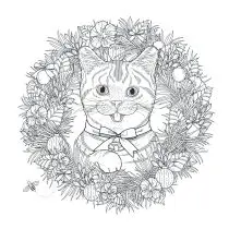繊細なスタイルの愛らしい子猫のぬりえページ