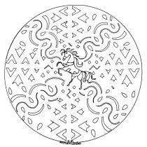 印刷して塗れるシンプルなマンダラのぬりえイラスト