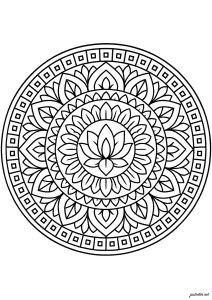 禅の曼荼羅に美しい蓮の花