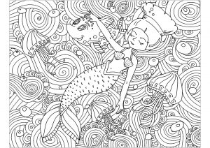 子ども向け人魚の無料ぬりえイラスト