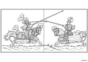 中世の騎士たちの壮大な決闘