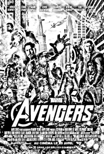 無料でダウンロードできる映画のポスターのぬりえイラスト