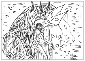 子ども向け神話と伝説のぬりえイラスト