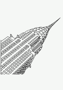 ニューヨークの子ども向けぬりえイラスト