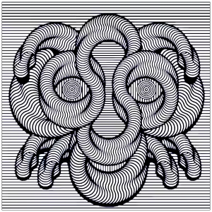 ダウンロード用のオプアートのぬりえイラスト