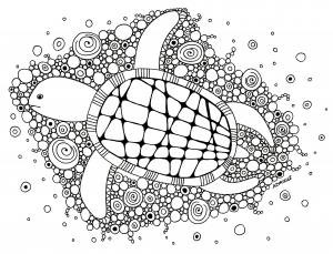 子ども向け無料のカメのぬりえイラスト
