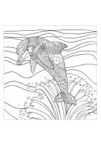 印刷用の水の世界のぬりえイラスト
