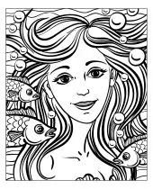 ダウンロード用の水の世界のぬりえイラスト