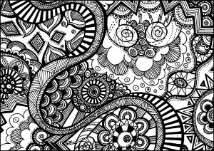 ダウンロード用のゼンタングルのぬりえイラスト