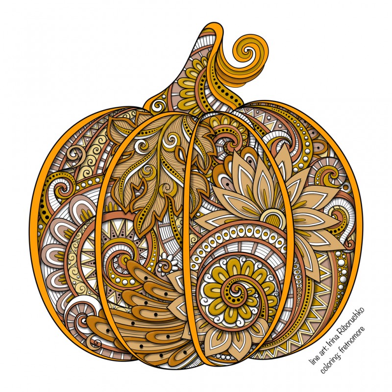 Halloween pumpkin zentangle source 123rf irinarivoruchko - Zentangle