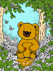 Creation by Anonymous from Teddy bear in a forest