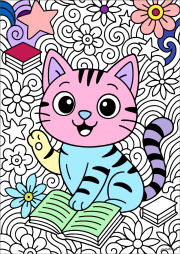 匿名 根据《Mischievous cat in Doodle Art》创作