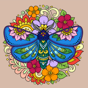 Création de Anonyme d'après Flower mandala with moth