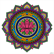 Creazione di Anonimo da Mandala design with central flower