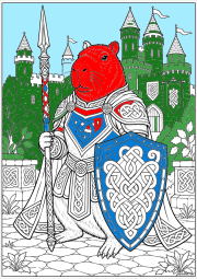匿名 根据《Capybara in armor in front of a castle》创作