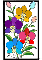Werk von Anonym nach Elegant orchids in a floral bouquet