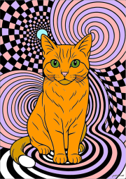 Werk von Anonym nach Hypnotic Cat in the Spiral