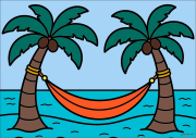 Creation by Anonymous from Hammock suspended between two palm trees