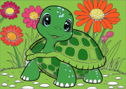 Creation by Anonymous from Smiling turtle to color