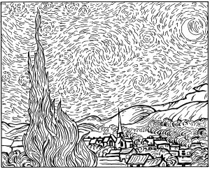 Printable coloring pages : Vincent Van Gogh