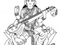 Printable coloring pages : Saraswati
