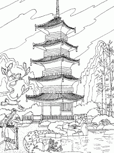Printable coloring pages : Temple