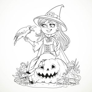 Printable coloring pages : Witch